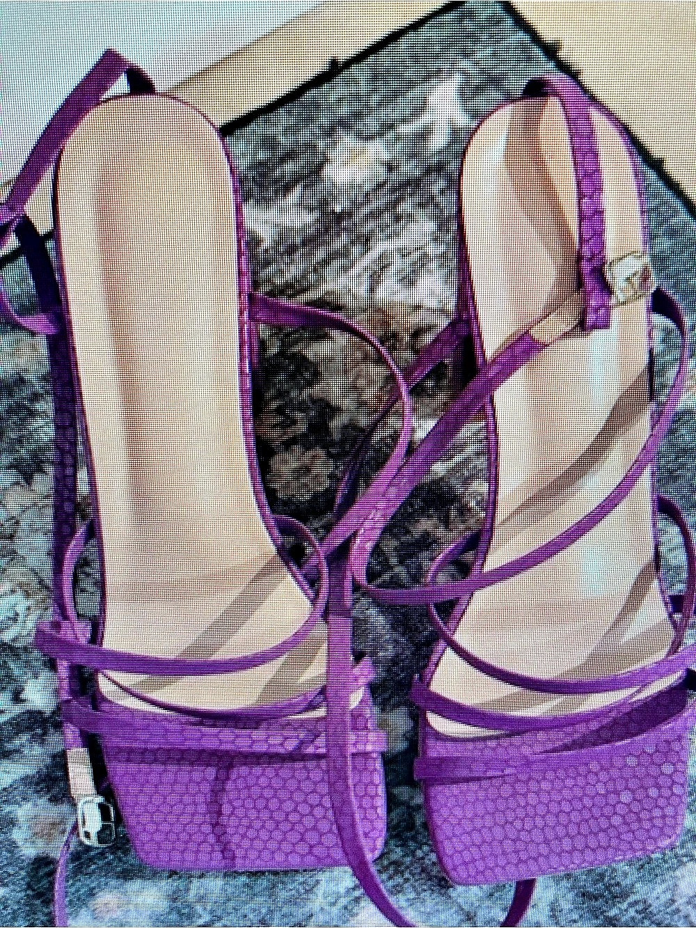 Purple Wedge Sandals Like New